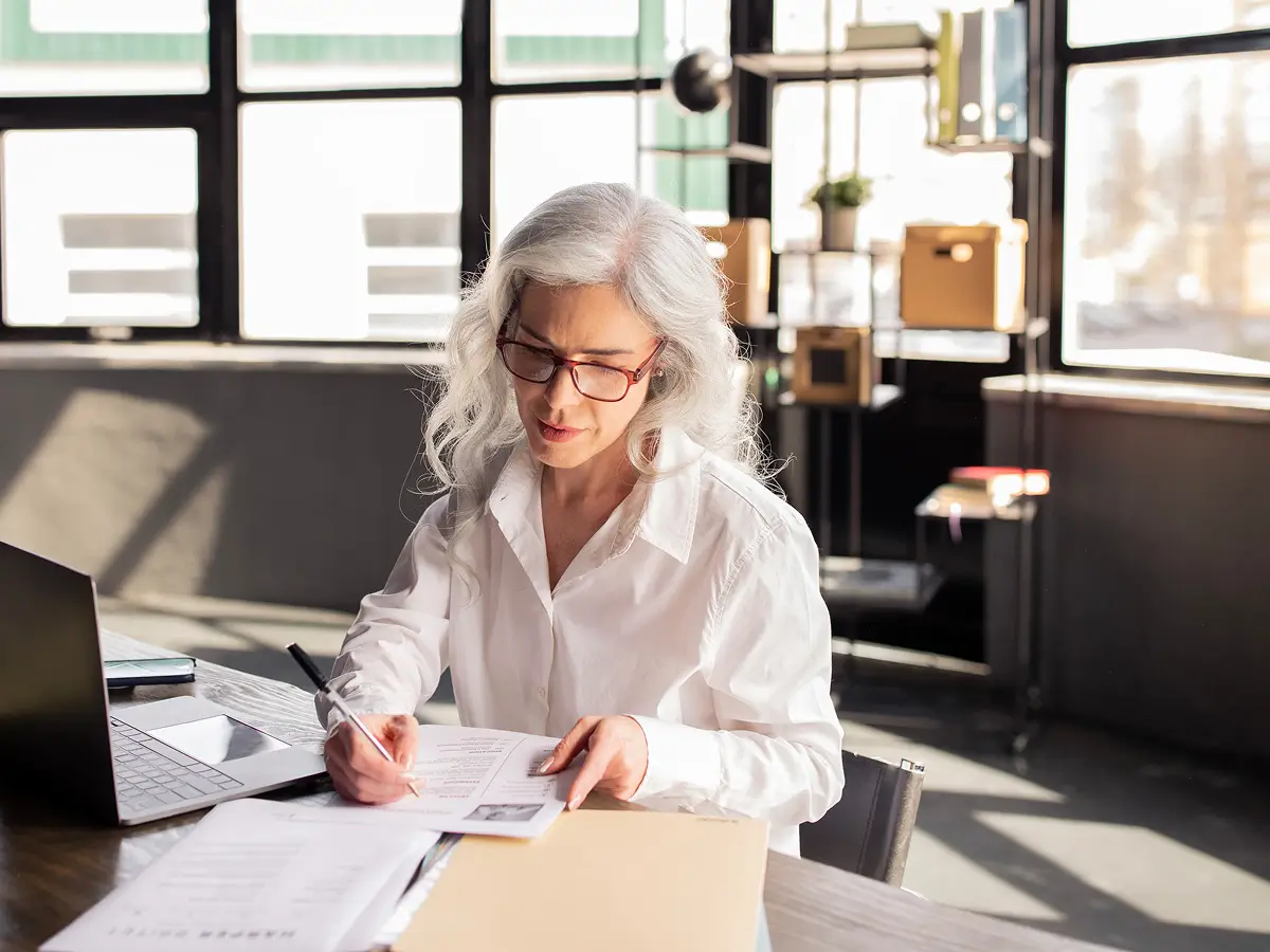 Woman Works On The Architecture Project